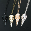 Punk Punk 3D Metal Crow Skull Skull Pendant Collier Halloween Jewelry Halloween